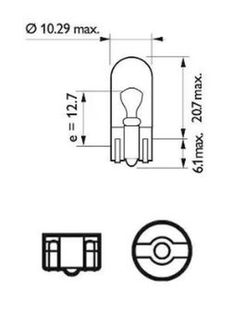 Philips W2,1x9,5d 24V 5W T1 Lampe - 10er-Packung