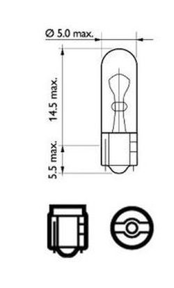 Philips W2x4.6d 12V 1.2W T5 Lampe - 10er-Packung
