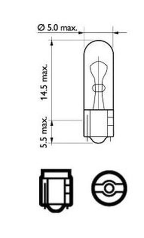 Philips W2x4.6d 12V 1.2W T5 Lampe - 10er-Packung