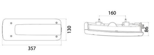 Feu arrière droit à LED LC10 avec rétro-alarme