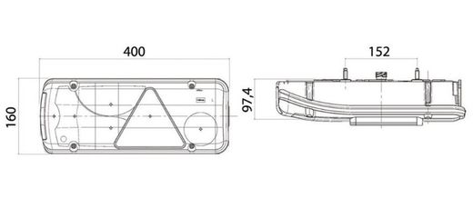 LC8t blauer Rechtslenker-Anhänger mit Kennzeichenbeleuchtung