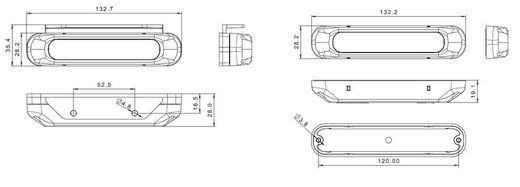 Fristom FT-200LED Warnblitzleuchte, gelb, mit 6 LEDs und R65-Zulassung