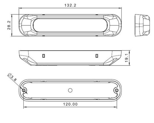 Gelbe LED-Warnleuchte, dunkle Ausführung