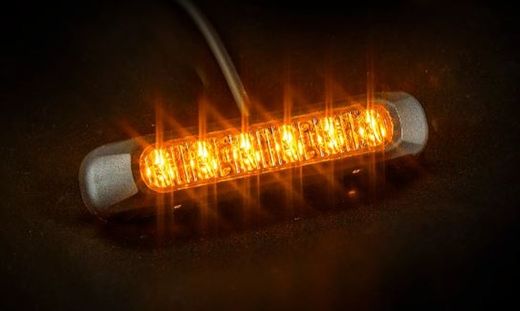 Gelbe LED-Warnleuchte, dunkle Ausführung