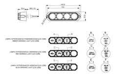 Blaue LED-Warnleuchte mit 4 Blinkmustern