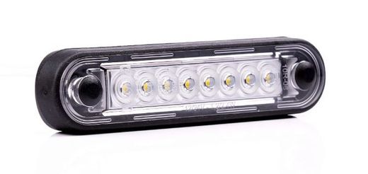 Luz De Gálibo Lateral LED Ámbar Larga Con Almohadilla De Goma Plana Redonda Y Negra