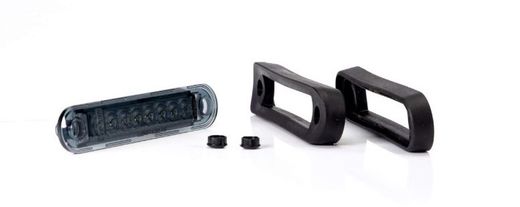 Luz De Gálibo Lateral LED Ámbar Larga Con Almohadilla De Goma Plana Redonda Y Negra