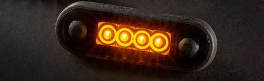 Luz De Gálibo Lateral LED Ámbar Versión Dark Con Almohadilla De Goma Plana Redonda Y Negra