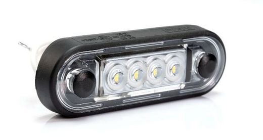 Luz de marcação lateral LED vermelha com almofada de borracha plana redonda preta
