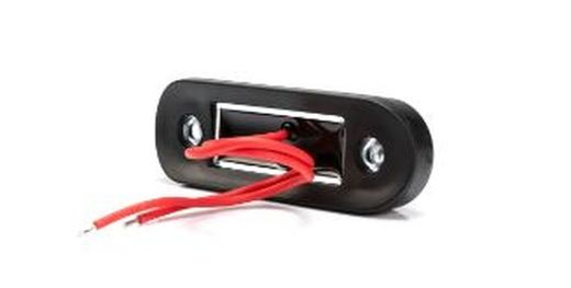 Rote LED-Seitenmarkierungsleuchte mit runder, flacher, schwarzer Gummiauflage