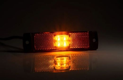 Luz De Gálibo LED Ámbar Con 2 Agujeros Para Tornillos