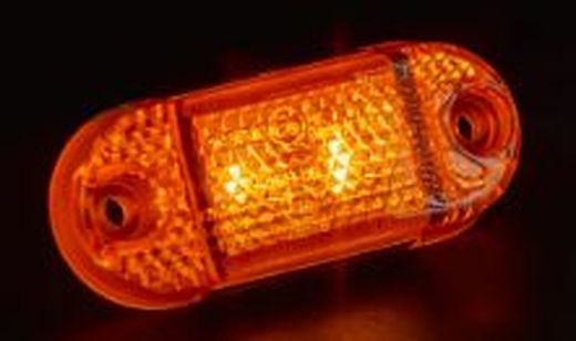 Gelbe LED-Positionsleuchte mit zwei Schraublöchern