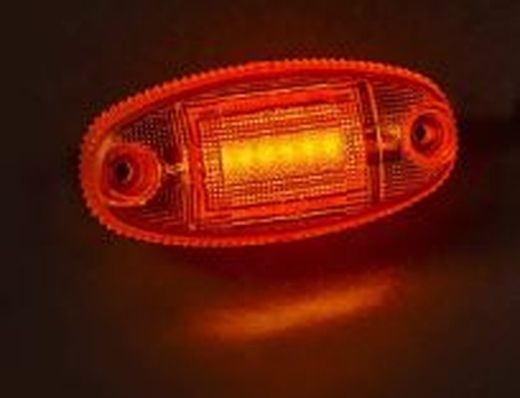 Gelbe LED-Positionsleuchte mit zwei Schraublöchern