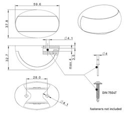 Gelbe LED-Positionsleuchte mit zwei Schraublöchern