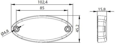 Feu de gabarit à LED ambre avec support d'angle, réflecteur et connecteur QS150