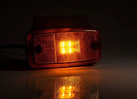 Luz De Gálibo LED Ámbar Con Soporte Angular Y Cable