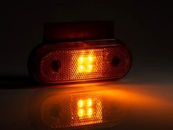 Luz De Gálibo LED Ambar Con Soporte Angular Y Conector Qs150