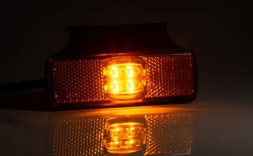 Luz De Gálibo LED Ámbar Con Soporte Angular Y Conector Rápido