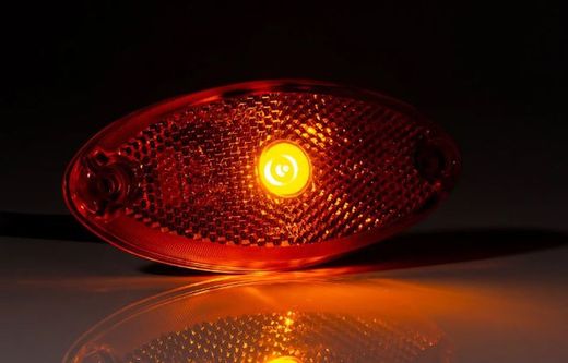 Luz De Gálibo LED Ámbar Con Soporte Angular Y Reflector