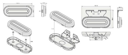 Gelbe LED-Positionsleuchte FT-072ZLED - Fristom