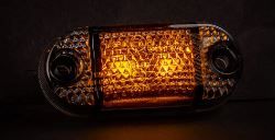 Feu de gabarit à LED ambré, version foncée, avec deux trous de vis