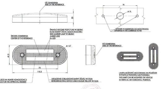Luz De Gálibo LED Lateral Ámbar