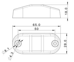 Rote LED-Positionsleuchte mit zwei Schraublöchern