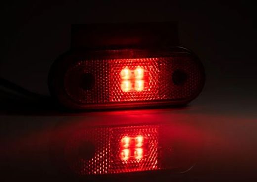 Rote LED-Positionsleuchte mit Winkelhalterung und Kabel