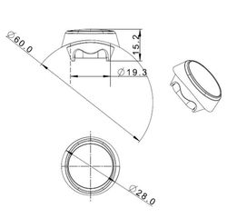 Eingelassene runde rote LED-Positionsleuchte