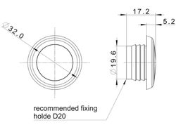 Eingelassene runde rote LED-Positionsleuchte