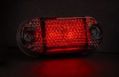 Luz De Gálibo LED Rojo versión DARK Con Dos Agujeros Para Tornillos