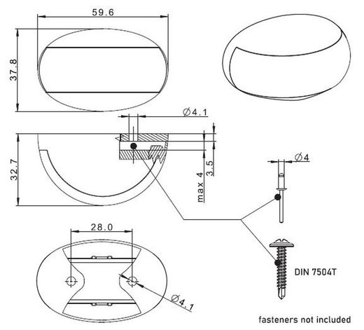 Luz De Gálibo Roja LED 12-36v Opaca