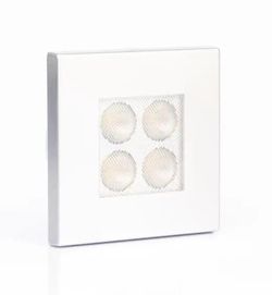 Éclairage intérieur blanc à 4 LED avec cadre carré en aluminium interchangeable
