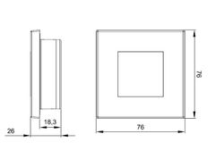 Éclairage intérieur blanc à 4 LED avec cadre carré interchangeable doré