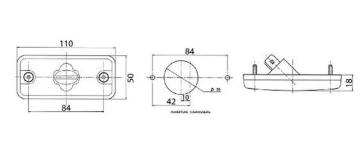 Seitenmarkierungsleuchte in Gelb mit Glühbirne