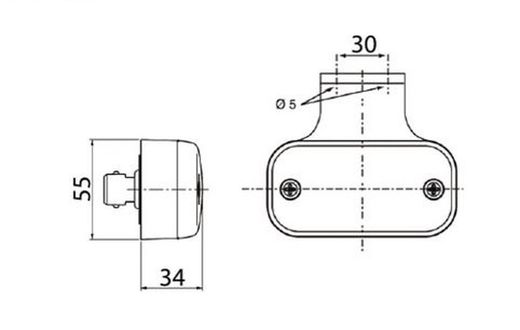 Luz De Posición Lateral Ámbar Con Bombilla Con Soporte