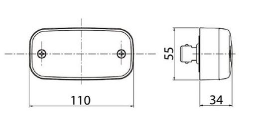 Gelbe Seitenmarkierungsleuchte mit Glühbirnen