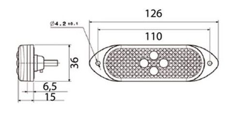Luz De Posición Lateral LED Ámbar 24v
