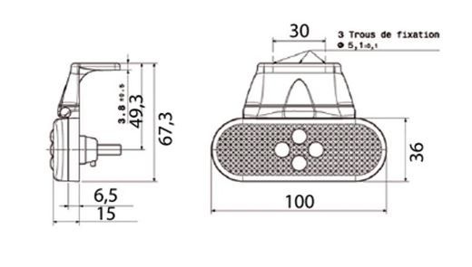 Luz De Posición Lateral LED Ámbar 24v