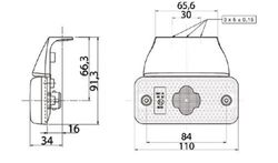 Gelbe LED-Seitenmarkierungsleuchte mit Halterung