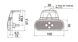 Luz De Posición Lateral LED Ámbar Con Soporte