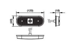Gelbe LED-Positionsleuchte mit Unipont-Halterung