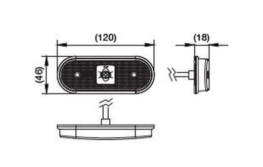 Gelbe LED-Positionsleuchte mit Unipont-Halterung