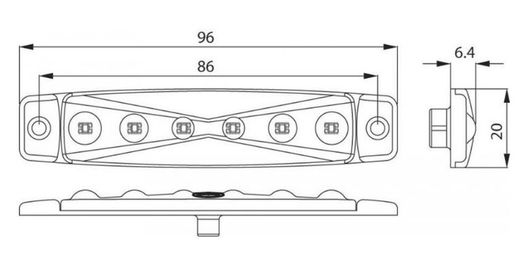 24V weiße LED-Positionsleuchte