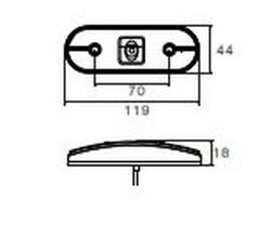 Unipoint Weiße LED-Positionsleuchte