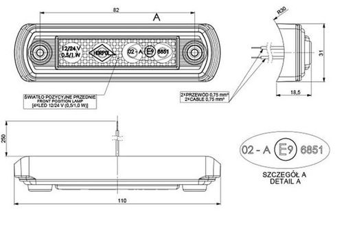 Front-Positionsleuchte (weiß)