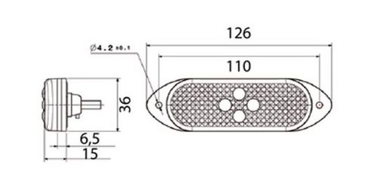 Luz De Posición LED Roja Trasera