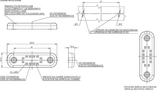 Luz De Posición LED Trasera Roja