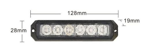 Luz estroboscópica ámbar 6 leds r10 r65
