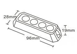 Weißes Stroboskoplicht mit 4 LEDs, R10